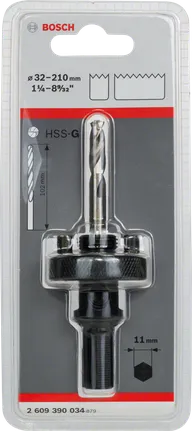 „Bosch“ šešiakampio lizdo adapteris 32–210 mm skylinėms pjūkloms.