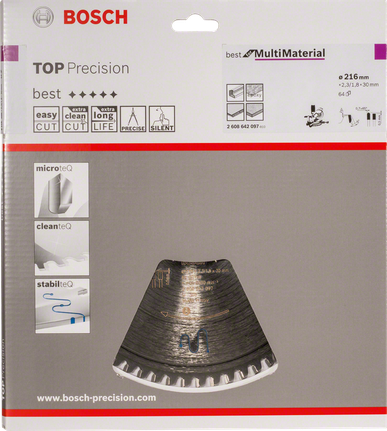 „Bosch Top Precision“ – geriausias įvairių medžiagų diskinis pjūklo diskas.