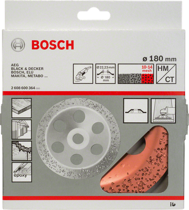 „Bosch“ volframo karbido šlifavimo galvutė, 180 mm šiurkšti.
