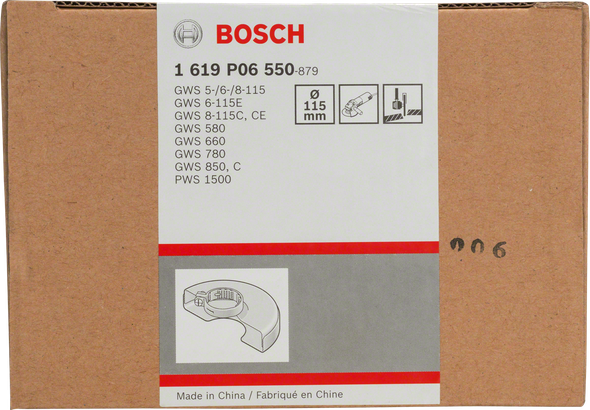 „Bosch“ 115 mm apsauginis gaubtas su dangteliu.