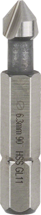 „Bosch“ 6,3 mm įgilintuvas tiksliems skylių kraštams.