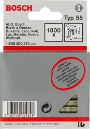 „Bosch“ siauros karūnėlės kabės, 6 mm, 55 tipo, padengtos derva.