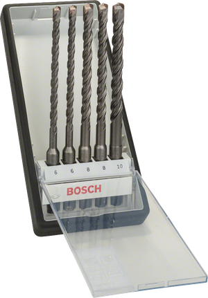 „Bosch Robust Line SDS plus-5“ smūginių grąžtų rinkinys, 5 dalys.