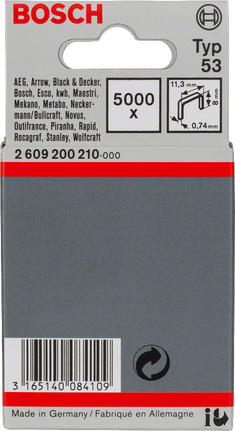 „Bosch Typ 53“ 11,3 mm sąvaržėlės.