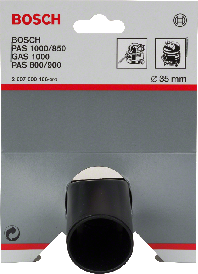 Mažas, 35 mm skersmens „Bosch“ grindų antgalis dulkių siurbliams.