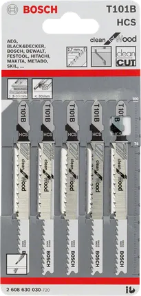 „Bosch T101B“ siaurapjūklio peiliukų pakuotė, 5 vnt.