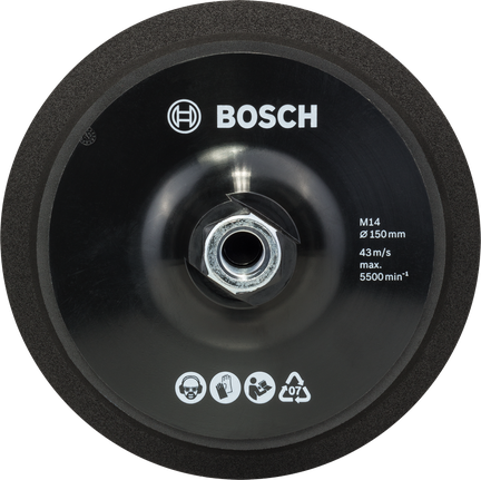 „Bosch M14“ 150 mm atraminis padas su lipniu tvirtinimu.