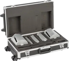 „Bosch“ 5 dalių deimantinių sausųjų frezų rinkinys dėkle.