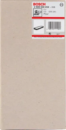 „Bosch GSS 280“ šlifavimo pado pakuotė.