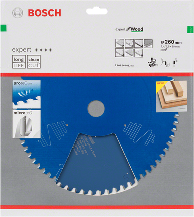 „Bosch Expert for Wood“ 260 mm diskinis pjūklo diskas.