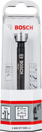 „Bosch Forstner“ 15 mm grąžtas švariam medienos pjovimui.
