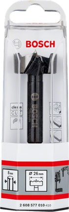 „Bosch Forstner“ 26 mm grąžtas švariam medienos pjovimui.