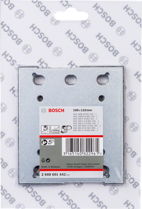 „Bosch“ 100 × 110 mm šlifavimo plokštė.