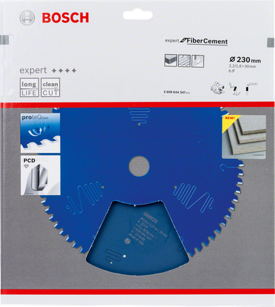 „Bosch Expert FiberCement“ 230 mm pjūklo diskas švariems pjūviams.