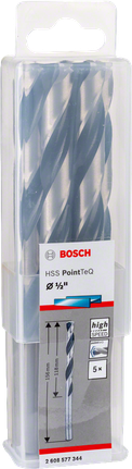 „Bosch HSS PointTeQ“ 1/2 colio grąžtai.