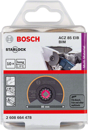 „Bosch ACZ 85 EIB Starlock BIM“ 85 mm daugiafunkcio įrankio ašmenų rinkinys.