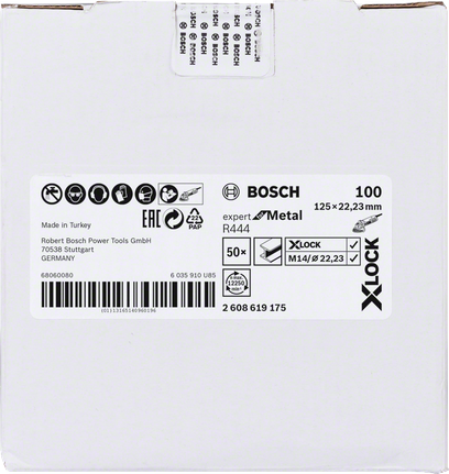 „Bosch X-LOCK“ 125 mm R444 metalinis šlifavimo diskas.