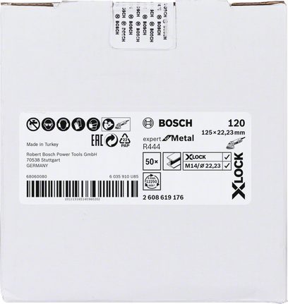 „Bosch X-LOCK“ 125 mm metalinis šlifavimo diskas.