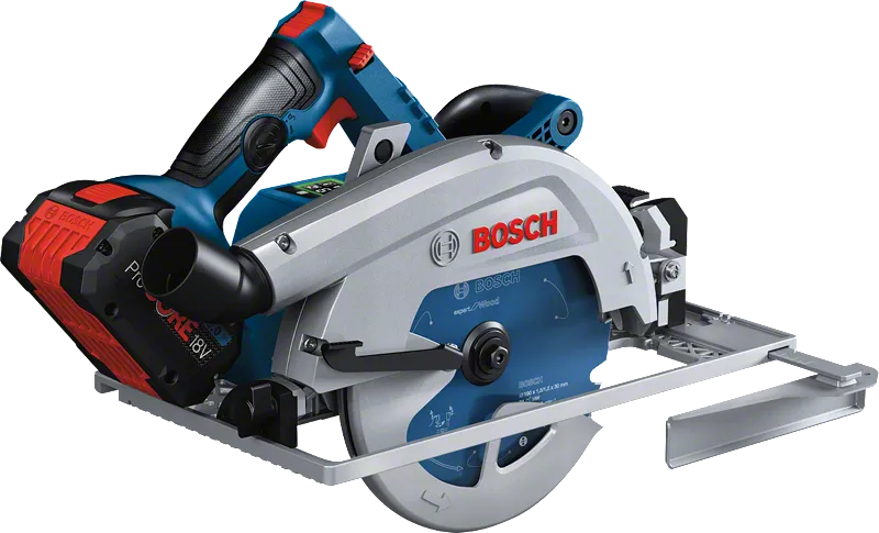 „Bosch GKS 18V-68 GC“ akumuliatorinis diskinis pjūklas su „ProCORE18V“ akumuliatoriumi.