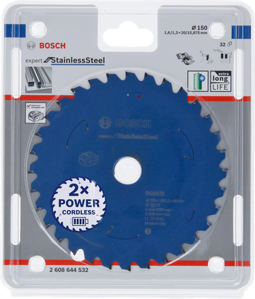 „Bosch Expert for Stainless Steel“ diskinis pjūklo diskas, 150 mm.