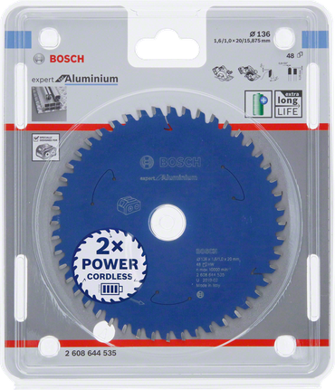 „Bosch Expert“ aliuminio diskinio pjūklo diskas, 136 mm, T48.