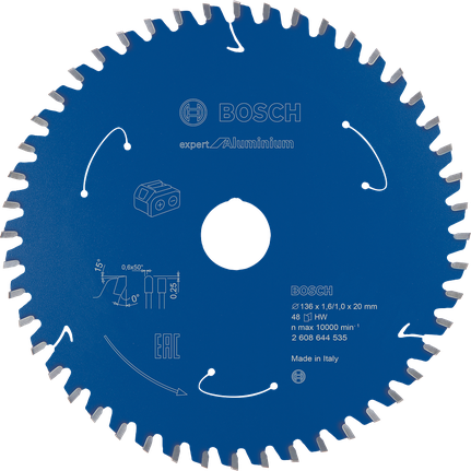 „Bosch Expert for Aluminum“ diskinis pjūklas, 136 mm, 48 dantys.