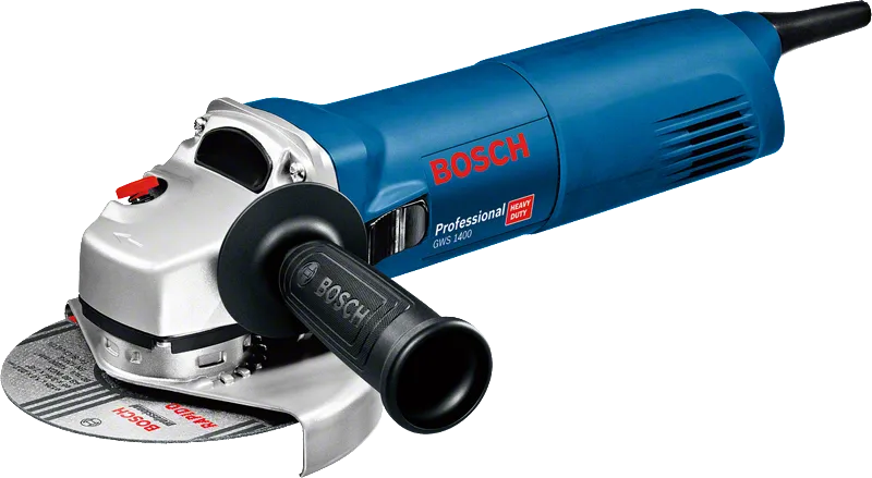 „Bosch GWS 1400“ kampinis šlifuoklis su šonine rankena.