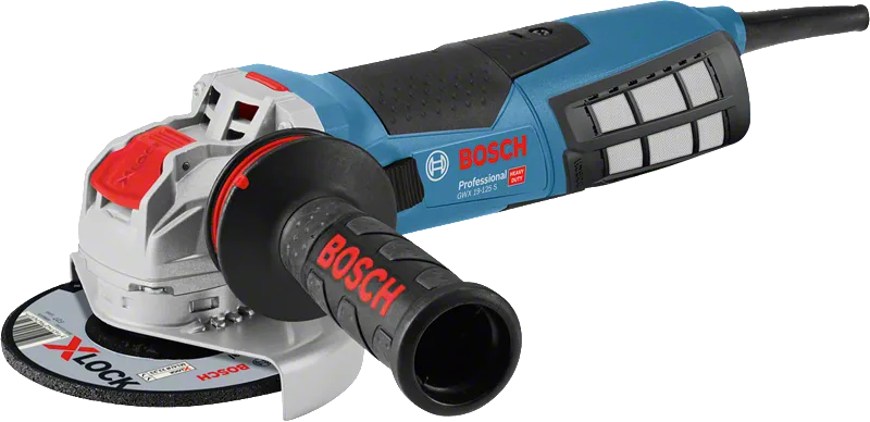 „Bosch GWX 19-125 S“ kampinis šlifuoklis su „X-LOCK“ sistema.