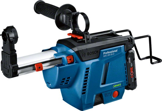 „ Bosch GDE 18V-26 D“ integruotas dulkių siurblys gręžtuvams.