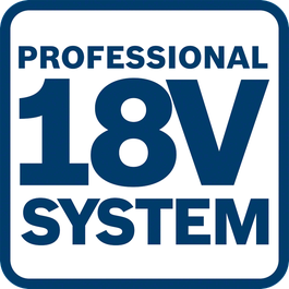 18V sistema suderinamas su tos pačios įtampos klasės Bosch Professional akumuliatoriais 