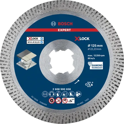 „Bosch EXPERT HardCeramic X-LOCK“ deimantinis pjovimo diskas, 125 mm.