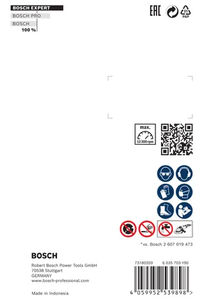 „Bosch Expert HardCeramic“ deimantinis pjovimo diskas 115 × 22,23 × 1,4 × 10 mm.