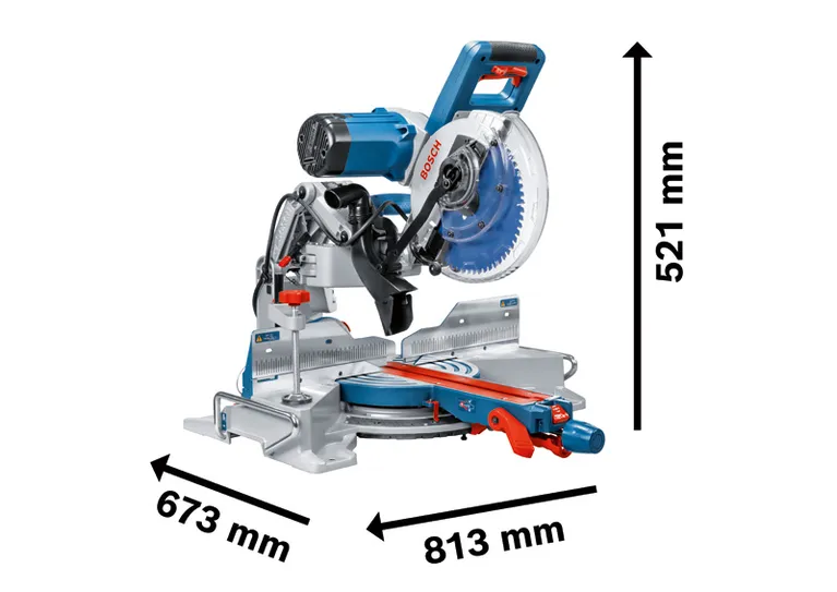 „Bosch GCM 10 GDJ“ kampinis pjūklas su 254 mm disku.