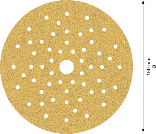 „Bosch EXPERT C470“ 150 mm švitrinio popieriaus diskas su keliomis skylutėmis.