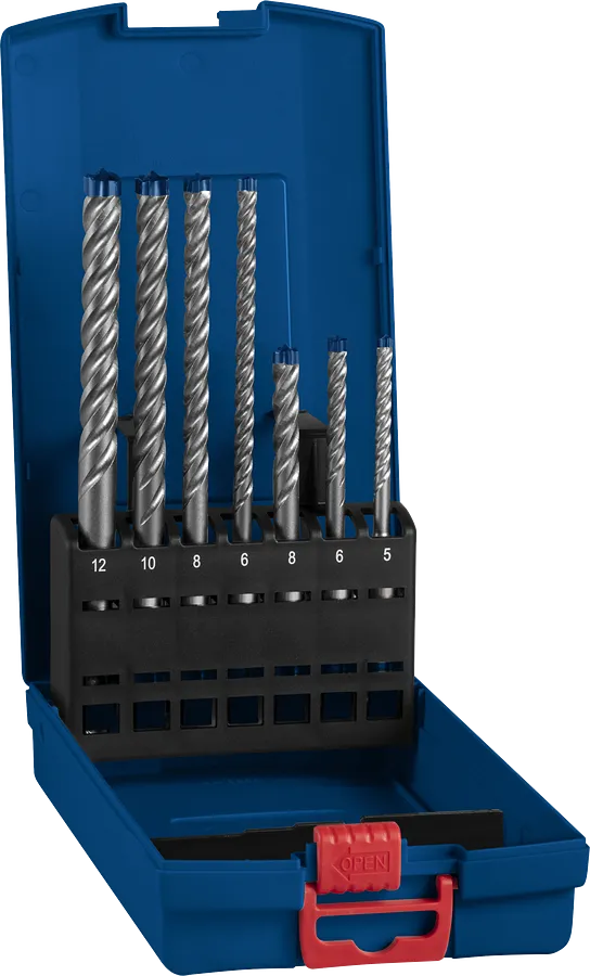 „Bosch SDS plus-7X“ smūginių grąžtų rinkinys, 5–12 mm.