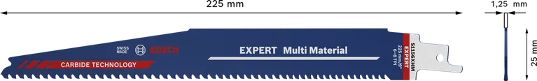„Bosch EXPERT Multi Material“ tiesinio pjūklo diskas, 225 mm.