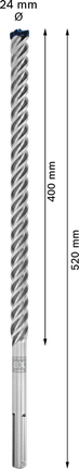 „Bosch EXPERT SDS max-8X“ smūginis grąžtas 24x400x520 mm.