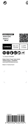 „Bosch EXPERT Multi Material 956 XHM“ kietmetalio tiesinio pjūklo diskas.