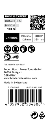 „Bosch EXPERT Multi Material 956 XHM“ tiesinio pjūklo pjūkleliai, 10 vnt. pakuotėje.