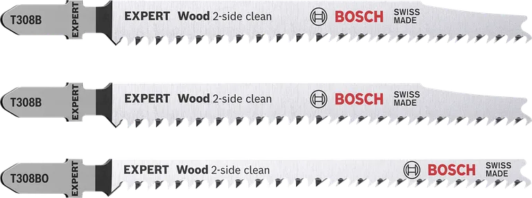 „Bosch EXPERT Wood“ dvipusio valymo siaurapjūklio ašmenų rinkinys, 3 vnt.