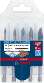 „EXPERT HEX-9 HardCeramic“ grąžtų rinkiniai
