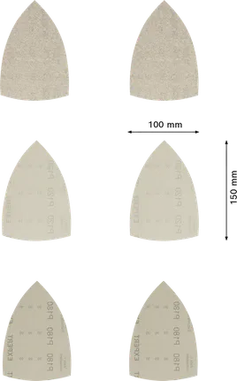 „Bosch EXPERT M480“ šlifavimo tinklų rinkinys, 100 x 150 mm, įvairių grūdėtumo.
