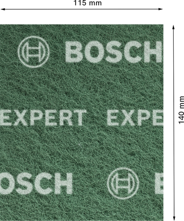 „Bosch“ vilnos šlifavimo padas, 115x140 mm, labai smulkus, žalias.