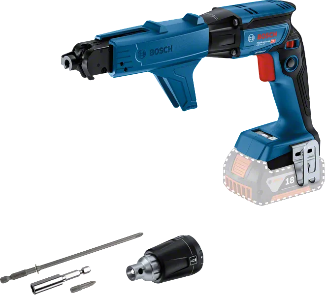 „Bosch GTB 18V-45“ akumuliatorinių gipso kartono suktuvų rinkinys.