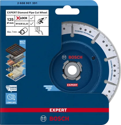 „Bosch EXPERT“ deimantinis vamzdžių pjovimo diskas 125 mm „X-LOCK“.