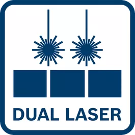  „Precision Dual Laser“; tikslus ir intuityvus – pjovimo linijos projekcija lazerio spinduliu pjūklo ašmenų kairėje ir dešinėje