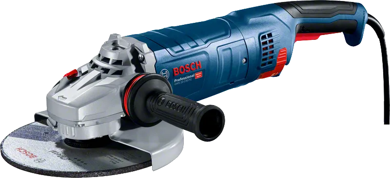 „Bosch GWS 24-230 PZ“ kampinis šlifuoklis su ergonomiška rankena.