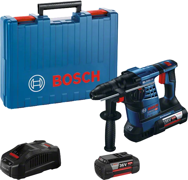 Akumuliatorinis perforatorius „ Bosch GBH 36 V-LI Plus“ su dėklu.