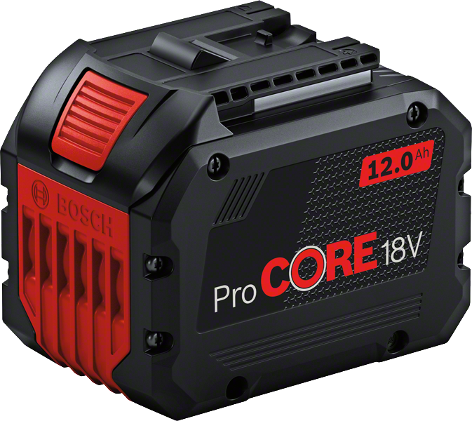 „Bosch ProCORE18V 12,0 Ah“ akumuliatorių blokas.