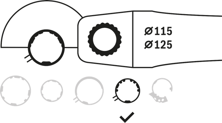 „Bosch“ kombinuota apsauga 115/125 mm kampiniams šlifuokliams.